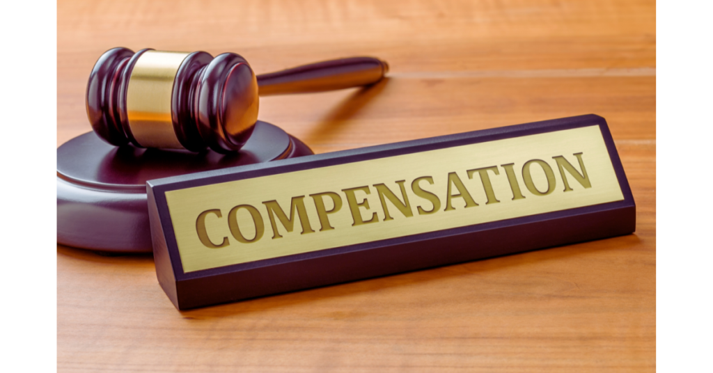 compensation or damages awrded by the court